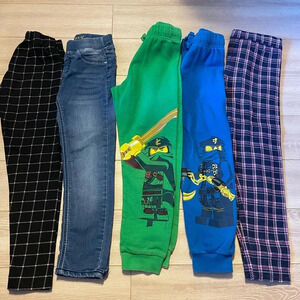 Set of 5 girl’s pants/ leggings/jeans/sweatpants size 6-8 Vigoss Lego Janie&jack